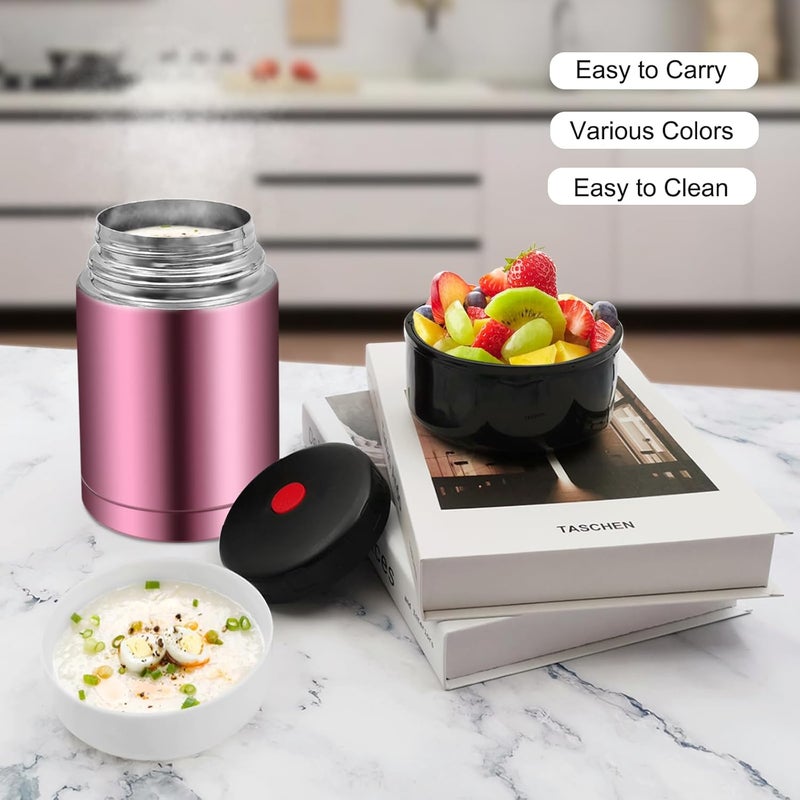 Zalaxt 35oz Soup Thermos, Stainless Steel Thermos for Hot Food, Wide Mouth Food Thermos Jar, Insulated Lunch Container Leak Proof Vacuum Thermal Flask(rosered) - Image 5